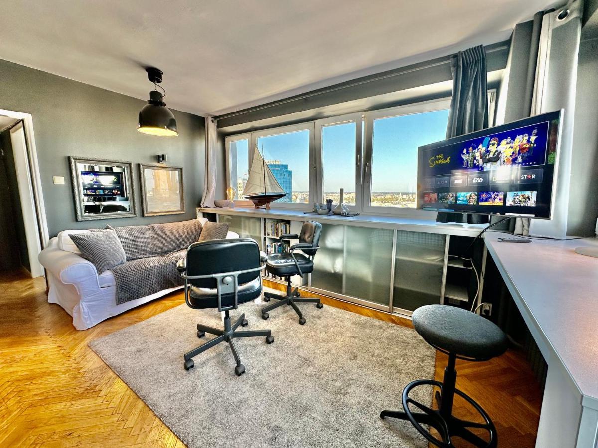 Super Apartament Grey Centrum 2X Metro Fast Wifi 300 Mbs Netflix Appletv Smarttv Spotify Panorama Miasta Warsaw Ngoại thất bức ảnh