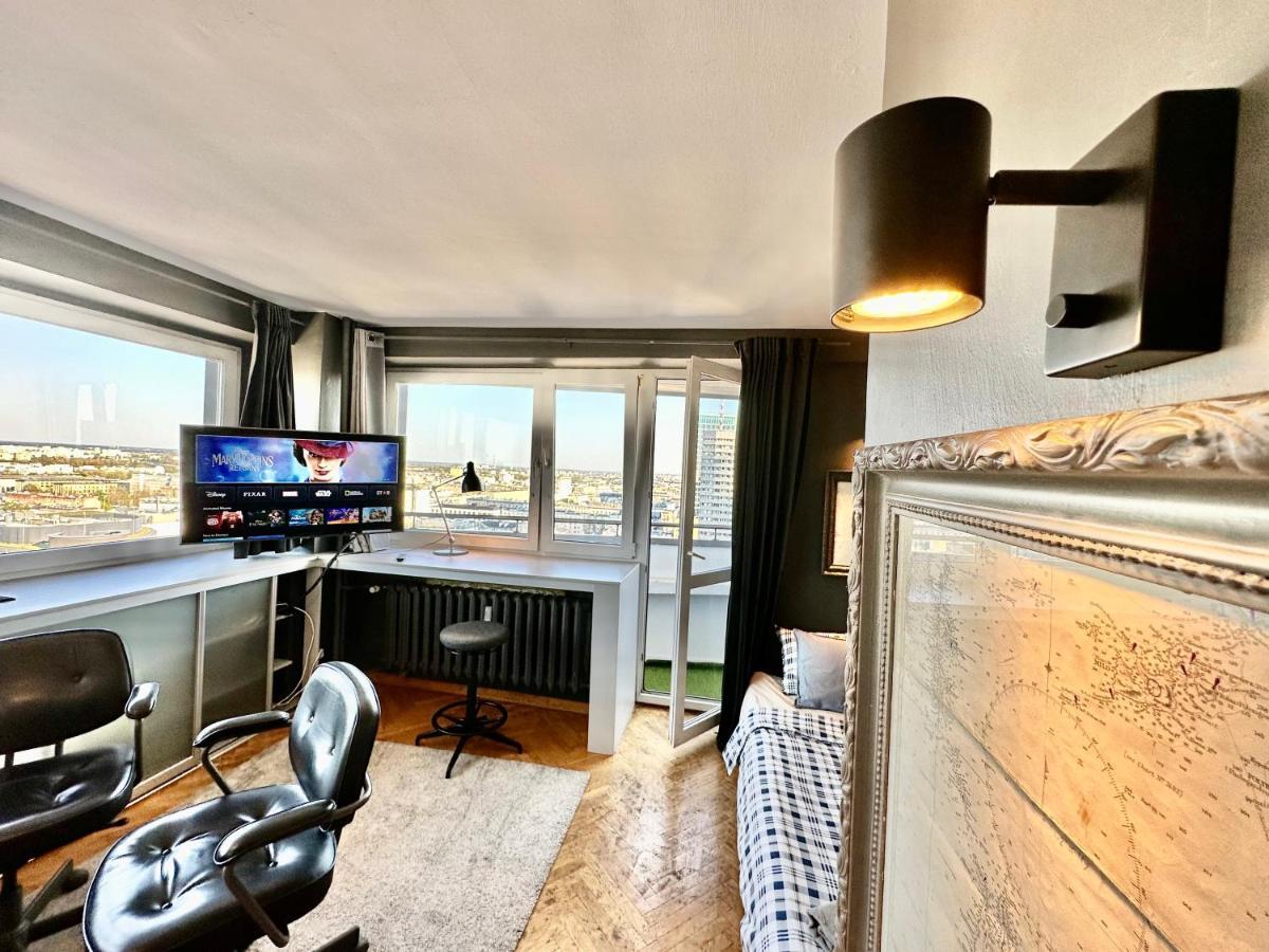 Super Apartament Grey Centrum 2X Metro Fast Wifi 300 Mbs Netflix Appletv Smarttv Spotify Panorama Miasta Warsaw Ngoại thất bức ảnh